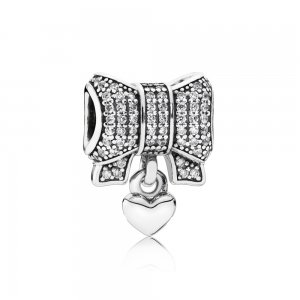 Charm berloques PANDORA Laço Coração - 791776CZ Charm berloques PANDORA Laço Coração - 791776CZ