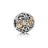 Charm Pandora de Prata com Ouro Disney, Sonhe Charm Pandora de Prata com Ouro Disney, Sonhe