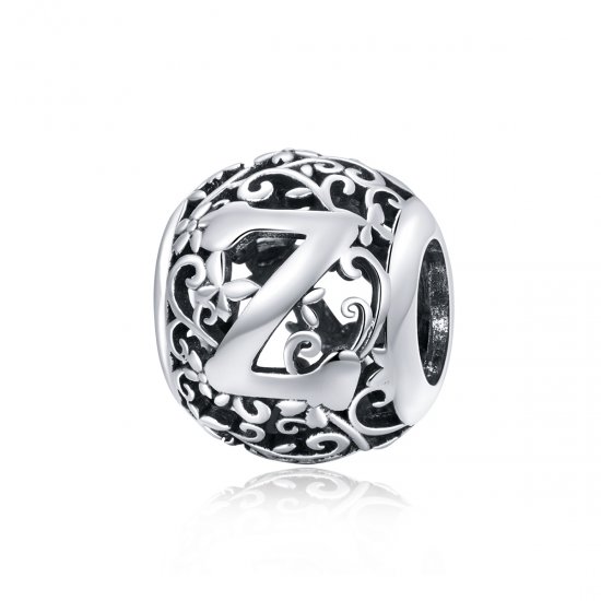 Charm Flores com orifícios, letra Z estilo Pandora - SCC1444-Z  Clique na imagem para fechar
