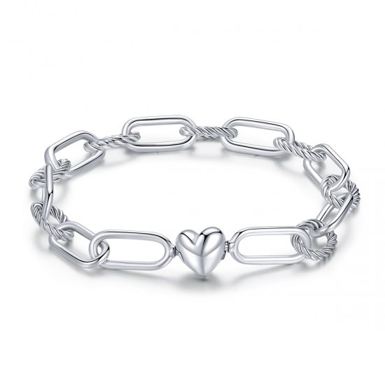 Pulseira Amor por clipes de papel estilo Pandora - SCB202  Clique na imagem para fechar