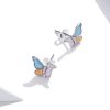 Brincos Petit Borboleta Com Três Cores estilo Pandora - SCE1156