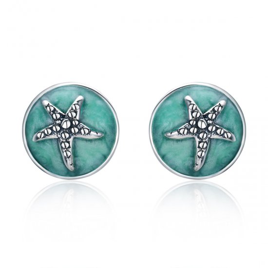 Brincos Petit Fantasy Starfish estilo Pandora - SCE205  Clique na imagem para fechar