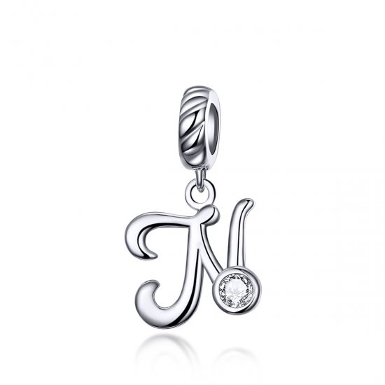 Charm Pendente Letra N estilo Pandora - SCC1183-N  Clique na imagem para fechar