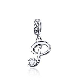 Charm Pendente Letra P estilo Pandora - SCC1183-P Charm Pendente Letra P estilo Pandora - SCC1183-P