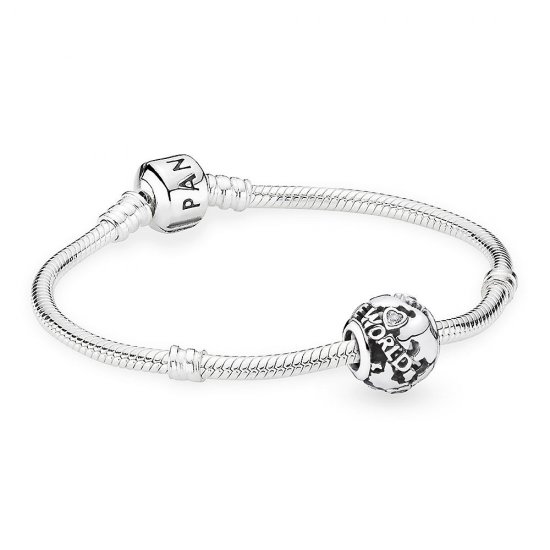 Pulseira Pandora de prata Viajar o mundo  Clique na imagem para fechar