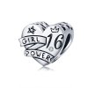 Charm Girl Power Sweet 16 estilo Pandora - SCC1437 Charm Girl Power Sweet 16 estilo Pandora - SCC1437