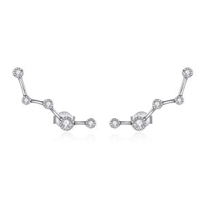Brincos Petit Faixa de estrela brilhante estilo Pandora - SCE1131 Brincos Petit Faixa de estrela brilhante estilo Pandora - SCE1131