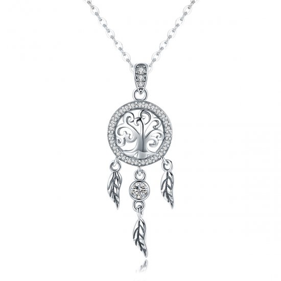 Colar Life Tree Dreamcatcher estilo Pandora - SCN298  Clique na imagem para fechar