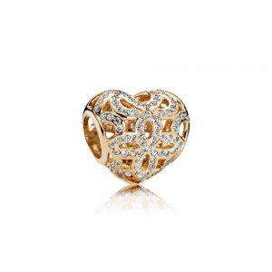 Charm berloques PANDORA de Ouro Nobre Coração