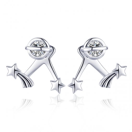 Brincos Petit Meteoro Brilhante estilo Pandora - SCE474  Clique na imagem para fechar