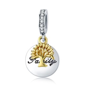 Charm Pendente Dois tons Árvore da vida vintage estilo Pandora - SCC816 Charm Pendente Dois tons Árvore da vida vintage estilo Pandora - SCC816