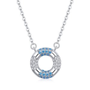Colar Happy Swimming Ring estilo Pandora - SCN447 Colar Happy Swimming Ring estilo Pandora - SCN447