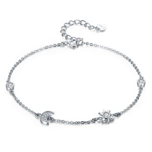 Pulseira Lua Sol e Estrelas estilo Pandora - SCB081 Pulseira Lua Sol e Estrelas estilo Pandora - SCB081