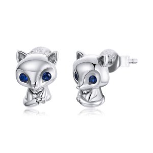 Brincos Petit Raposa adorável estilo Pandora - SCE1084 Brincos Petit Raposa adorável estilo Pandora - SCE1084