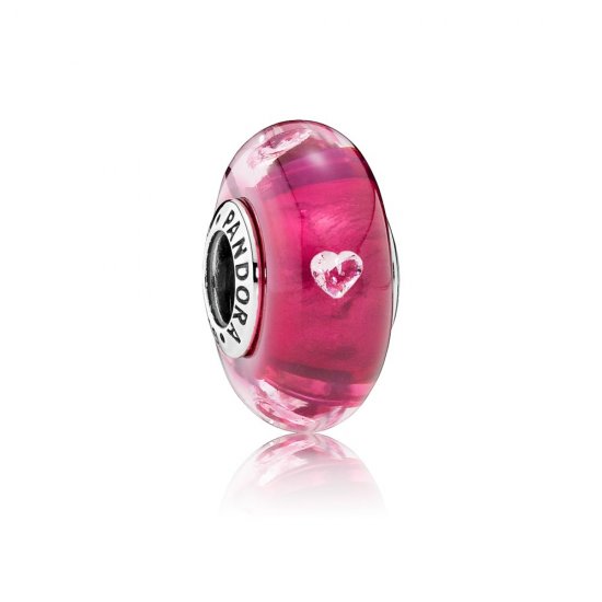Charm berloques PANDORA Murano Coração Cereja  Clique na imagem para fechar