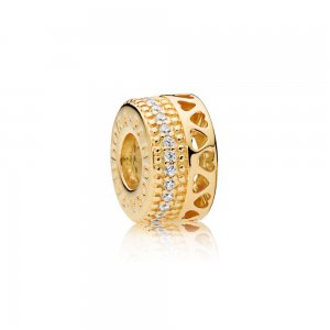 Separador Shine PANDORA Signature - Corações e Pavê - 767415CZ Separador Shine PANDORA Signature - Corações e Pavê - 767415CZ