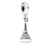 Charm PANDORA de Prata e Ouro Pendente Torre Eiffel - 791302