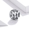Charm Flores com orifícios, letra N estilo Pandora - SCC1444-N
