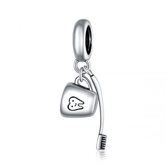 Charm Pendente Escova de dente e copo estilo Pandora - SCC1597  Clique na imagem para fechar