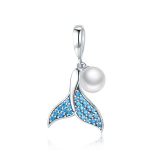 Charm Cauda de sereia frisada estilo Pandora - SCC877