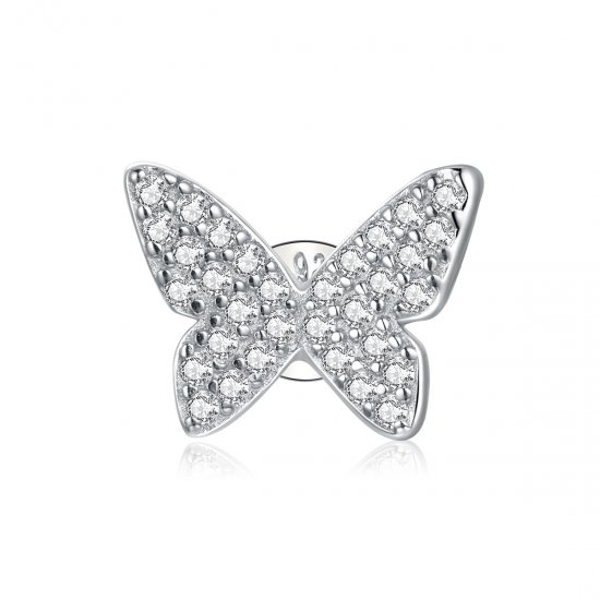 Brincos Petit Borboleta solteira estilo Pandora - SCE1068  Clique na imagem para fechar