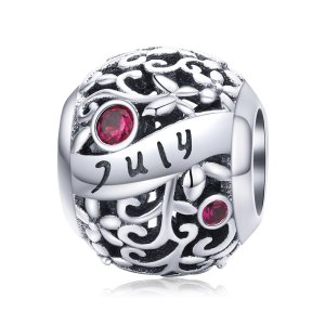 Charm July Garnet Birthstone estilo Pandora - SCC1385-7 Charm July Garnet Birthstone estilo Pandora - SCC1385-7