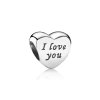 Heart silver Charm PANDORA with engraving I love you - 791422