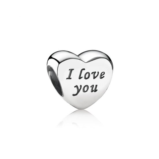 Heart silver Charm PANDORA with engraving I love you - 791422  Clique na imagem para fechar