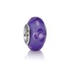 Charm PANDORA de Prata e Murano Roxo Flores para Você - 790643