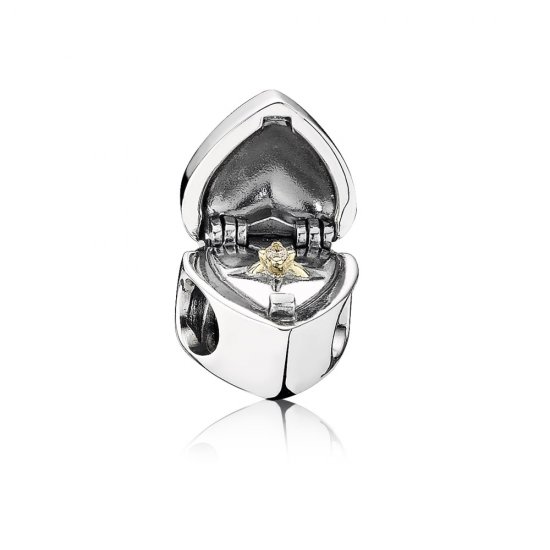 Charm PANDORA de Prata e Ouro Eu te Amo - 791247CZ  Clique na imagem para fechar