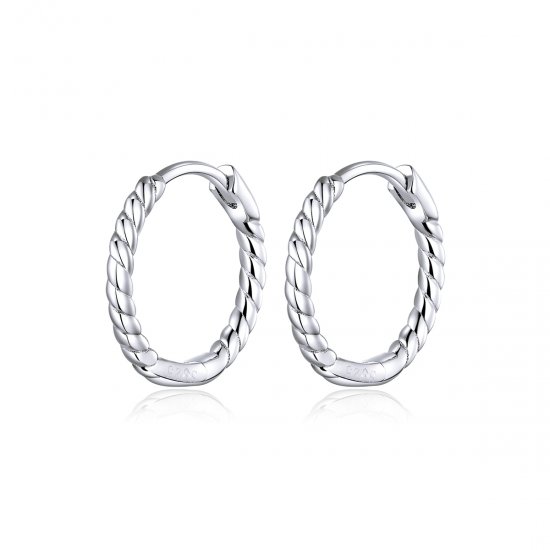 Brinco Argolas Corda de cânhamo circular estilo Pandora - SCE841  Clique na imagem para fechar
