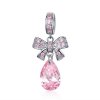 Charm Pendente Laço Rosa estilo Pandora - SCC1074 Charm Pendente Laço Rosa estilo Pandora - SCC1074