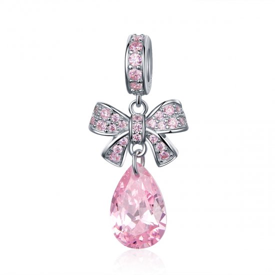 Charm Pendente Laço Rosa estilo Pandora - SCC1074  Clique na imagem para fechar