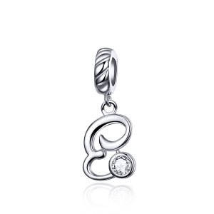 Charm Pendente Letra E estilo Pandora - SCC1183-E Charm Pendente Letra E estilo Pandora - SCC1183-E