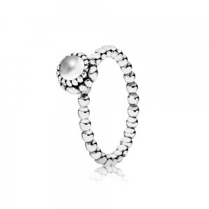 Anel PANDORA de Prata, birthstone-Abril, rock crystal - 190854BK Anel PANDORA de Prata, birthstone-Abril, rock crystal - 190854BK