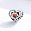 Charm Coração no Coração rúgbi estilo Pandora - SCC1472