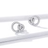 Brincos Petit Dazzling Double Rings estilo Pandora - BSE388
