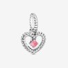 Charm Pendente Coração Esferas Pink - Mês De Outubro - 798854C09