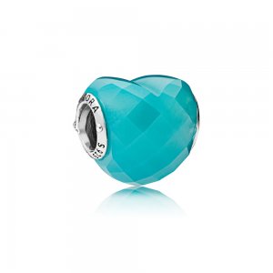 Charm PANDORA Petit Facetado Coração Azul - 796563NSC