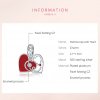 Charm Pendente Estetoscópio Com Coração Vermelho estilo Pandora - BSC308