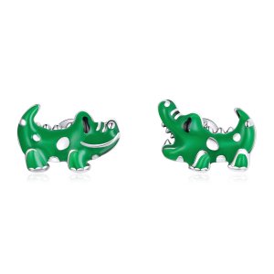 Brincos Petit Pequeno crocodilo estilo Pandora - SCE1113 Brincos Petit Pequeno crocodilo estilo Pandora - SCE1113