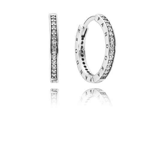 Brinco de Prata Argola Brilho PANDORA - 290558CZ  Clique na imagem para fechar