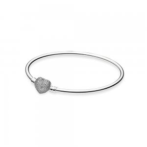 Bracelete Rígido PANDORA Sempre em Meu Coração - 590722CZ Bracelete Rígido PANDORA Sempre em Meu Coração - 590722CZ