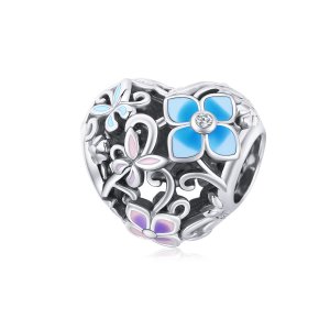 Charm Flores e borboletas estilo Pandora - SCC1836 Charm Flores e borboletas estilo Pandora - SCC1836