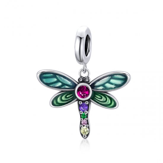 Charm Pendente Libélula brilhante estilo Pandora - SCC1706  Clique na imagem para fechar