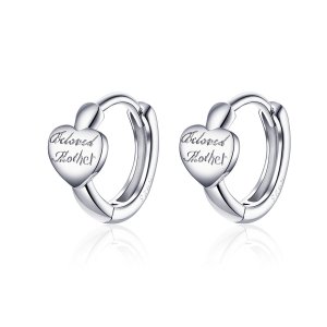 Brinco Argolas Amor materno estilo Pandora - SCE641 Brinco Argolas Amor materno estilo Pandora - SCE641