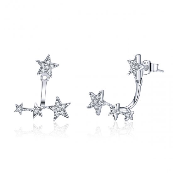 Brincos Petit Estrelas estilo Pandora - SCE448  Clique na imagem para fechar