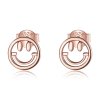 Brincos Petit Cara sorridente adorável estilo Pandora Rose - SCE1106
