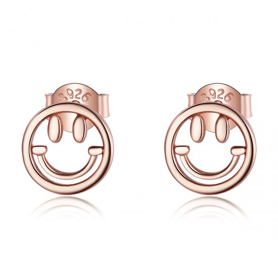 Brincos Petit Cara sorridente adorável estilo Pandora Rose - SCE1106  Clique na imagem para fechar