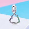 Charm Pendente Coração Colorido estilo Pandora - SCC896